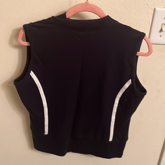 New Villager by Liz Claiborne vest navy with white stripe - Picture 3 of 3